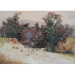 ENGLISH SCHOOL, C1900 - LANDSCAPES, A SET OF THREE, ALL INDISTINCTLY SIGNED A H B..., WATERCOLOUR,