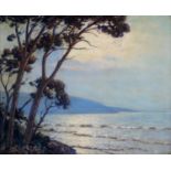 ARSENE CHABANIAN (1864-1949) - PINE TREES ON A BAY NEAR CARQUEIRANNE, SIGNED, OIL ON CANVAS, 52 X