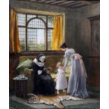 NINA CHARLOTTE ELIZABETH HARDY (1869-1949)   A VISIT TO GRANDMAMA   signed and dated 1898, oil on