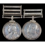 ANGLO BOER WAR, PAIR QUEEN'S SOUTH AFRICA MEDAL, THREE CLASPS, CAPE COLONY ORANGE FREE STATE AND