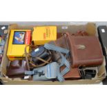 CAMERAS AND PHOTOGRAPHIC EQUIPMENT, INCLUDING A BROWNIE MODEL 2 MOVIE CAMERA, BOXED AND