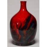 A ROYAL DOUTLON SHOULDERED OVIFORM FLAMBE VEINED VASE, 39CM H, PRINTED MARKS First quality and
