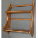 A SET OF ECROL ASH HANGING SHELVES, 52CM H; 43CM L, MAKER'S LABEL Good condition