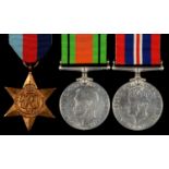 WWII GROUP OF THREE, 1939-1945 STAR, DEFENCE MEDAL AND WAR MEDAL 541544 SGT WEIR C RAF