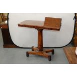 A VICTORIAN TELESCOPIC MAHOGANY TABLE, THE OBLONG TOP WITH TWO OPPOSING ADJUSTABLE FLAPS ON TAPERING