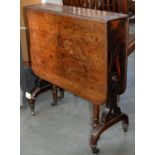 A VICTORIAN ROSEWOOD SUTHERLAND TABLE, C1880, ON BRASS CASTORS, 73CM H; 68 X 105CM Ring and other