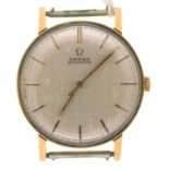 AN OMEGA 9CT GOLD SELF WINDING GENTLEMAN'S WRISTWATCH, 32MM, CASE BACK ENGRAVED 27.3.65 Apparently