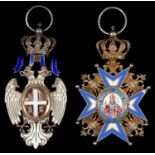 SERBIA, ORDER OF THE WHITE EAGLE, 5TH CLASS AND ORDER OF SAINT SAVA, 4TH/5TH CLASS, LACKS BACK