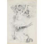 FOLLOWER OF JOHN HAMILTON MORTIMER - MAN STARTLED BY A SERPENT, PENCIL, 40 X 27.5CM AND DOROTHIE