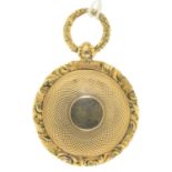 A GOLD VINAIGRETTE, C1840 OF WATCH CASE FORM, THE GRILLE ENGRAVED AS A FLOWER IN A POT FLANKED BY