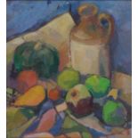 SCOTTISH (?) SCHOOL, 20TH CENTURY - STILL LIFE, OIL ON BOARD, 34.5 X 30.5CM. BENEATH GLASS With much