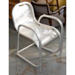 AN UNUSUAL TUBULAR AND SHEET ALUMINIUM AIRSHIP ARMCHAIR, OF 'S' SECTION AND RIVETED CONSTRUCTION,