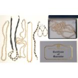 A CULTURED PEARL NECKLACE AND SEVERAL OTHERS Good condition