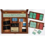 AN EDWARDIAN MAHOGANY SHOPKEEPER'S COUNTER TOP PENCIL LEAD DISPLAY CASE BY E WOLFF & SONS, C1900,