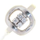 A DIAMOND CLUSTER RING, IN WHITE GOLD MARKED 585, 5.4G, SIZE N Good condition