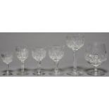A THOMAS WEBB CUT GLASS SUITE OF DRINKING GLASS, SECOND HALF 20TH C, ETCHED MARK (77) The lot in