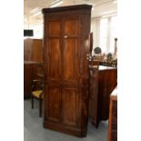 A GEORGE III MAHOGANY STANDING CORNER CUPBOARD, LATE 18TH C, WITH CAVETTO CORNICE AND FITTED