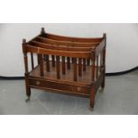 A MAHOGANY CANTERBURY, 20TH C, IN GEORGE III STYLE, 53CM H; 35 X 56CM Dusty / dirty but complete and