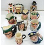 ELEVEN VARIOUS DOULTON AND BESWICK CHARACTER JUGS