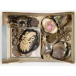 A SILVER COIN BRACELET, VICTORIAN AND LATER COSTUME JEWELLERY, INCLUDING A WHEATSHEAF BROOCH, COINS,