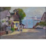 E COX, EARLY 20TH CENTURY - A PICTURESQUE SPOT, SIGNED, OIL ON BOARD, 23 X 33CM Good condition