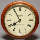 A VICTORIAN MAHOGANY WALL TIMEPIECE, FOSTER 12 MAYES STREET MANCHESTER, C1880, THE CHAIN FUSEE