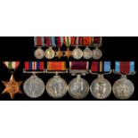 WWII AND SUBSEQUENT GROUP OF SIX, ITALY STAR, WAR MEDAL, AFRICA SERVICE MEDAL, ARMY LONG SERVICE AND
