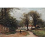 ROBERT FINLAY MCINTYRE (1846-1906) - THE SANDY ROAD HAMPSTEAD, SIGNED AND INSCRIBED VERSO, OIL ON