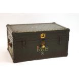 An Army tin trunk, 38cm high, 73cm wide,