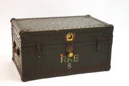 An Army tin trunk, 38cm high, 73cm wide,
