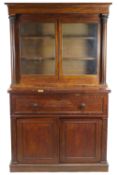 An early Victorian mahogany secretaire bookcase,