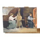 The Honourable Mabel Hamilton (British) 19th century), 'At the Easel', watercolour,