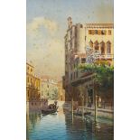 V Ongania, Venice, gouache, a pair, signed lower right,