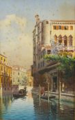 V Ongania, Venice, gouache, a pair, signed lower right,