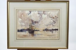 Arthur Pitt, Safe Anchorage, watercolour, 34cm x 49cm wide,