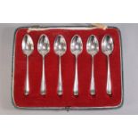 A cased set of six Hanoverian pattern coffee spoons,