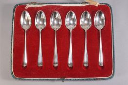 A cased set of six Hanoverian pattern coffee spoons,