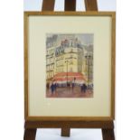 Andrew Boatswain, Paris Cafe, watercolour, signed lower right,