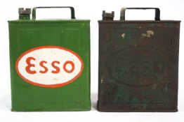 Automobilia - two painted metal Esso petroleum spirit cans,