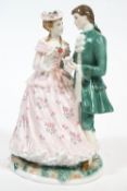 Two Royal Worcester figure groups, 'The Tryst' and The Betrothal',