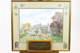 Lindsay Oliver, The Old Deanery, Wells, watercolour and pencil, signed and dated 1990,