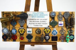 Automobilia - a group of assorted car recovery badges and other items