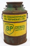 A 1920's BP oil drum,