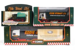 A collection of fifteen boxed Eddie Stobart die-cast vehicles with other related vehicles and items,