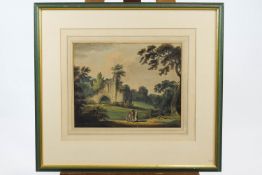 Joseph S Halfpenny (British), 1748-1811, 'Kirkham Priory, Yorkshire', watercolour with pen,