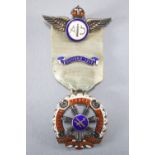 A World War I RFC silver Masonic style founder's medal for 1917, Lodge No 3808,