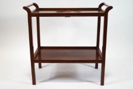 A Chinese hardwood two tier tray,