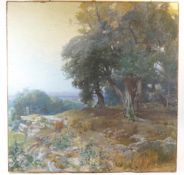 Early 20th century continental school, Extensive landscape, oil on canvas,