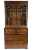 A 19th century mahogany secretaire bookcase,