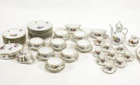 A Royal Copenhagen 'Saksisk Blomster' pattern dinner and coffee service, including cruet,